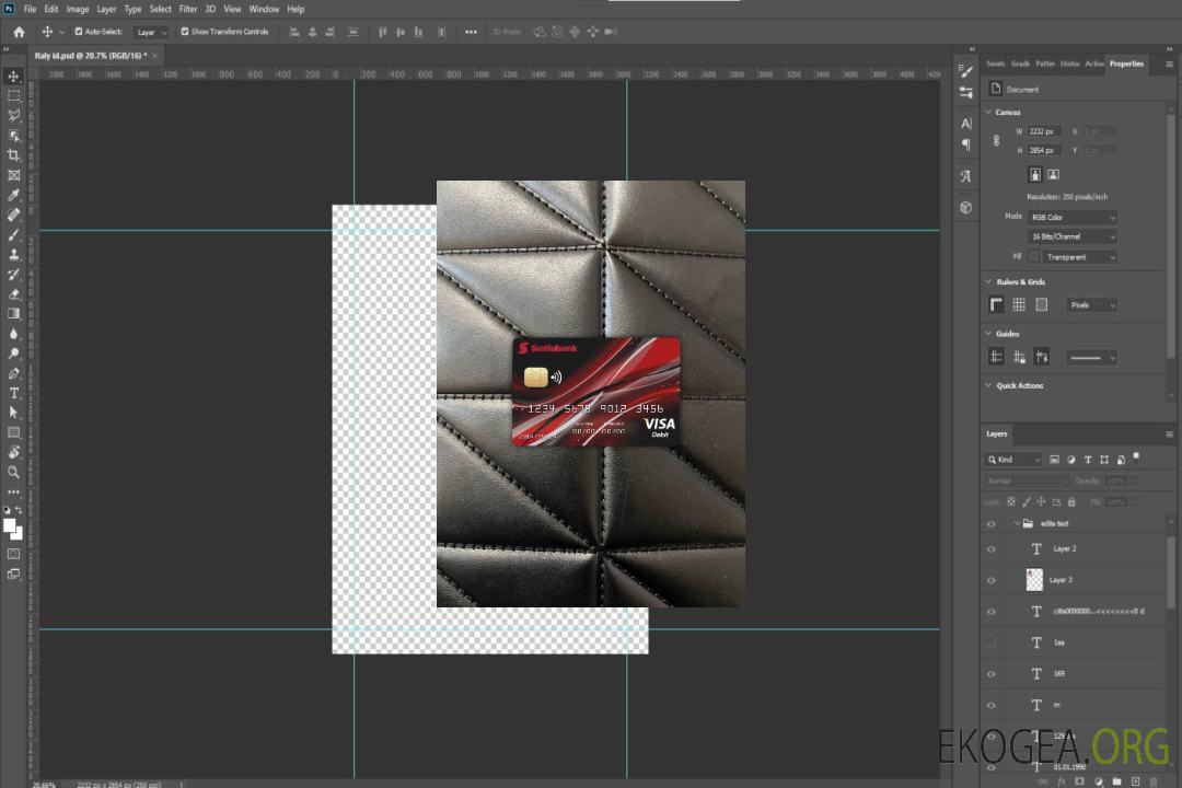 Photolook de la carte visa de la banque Canada Nova avant template